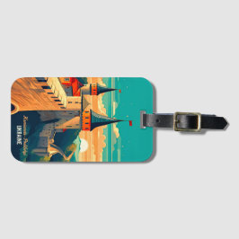 Etiqueta Para Maletas Kamianets Podilskyi Vintage Travel Art