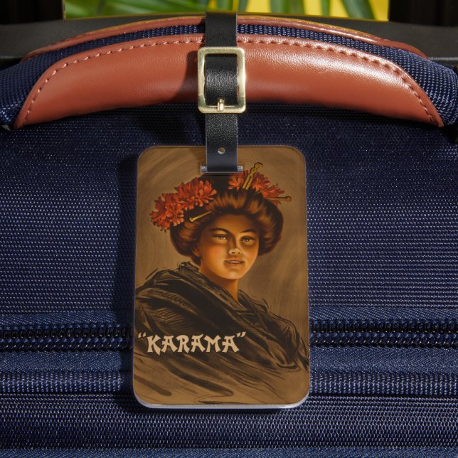 Etiqueta Para Maletas Karama: Actriz japonesa Romance Geisha (Anverso In situ 2)