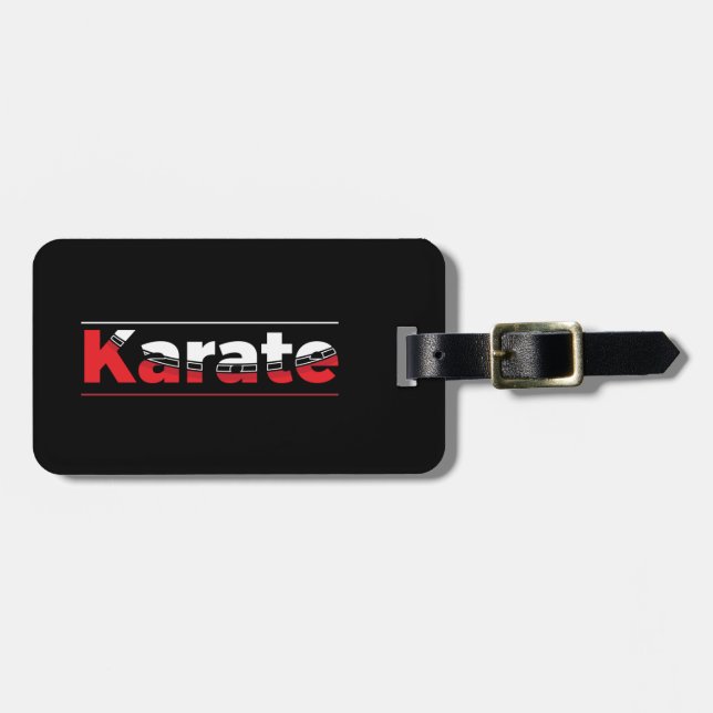 Etiqueta Para Maletas Karate Martial Arts Red (Frente Horizontal)