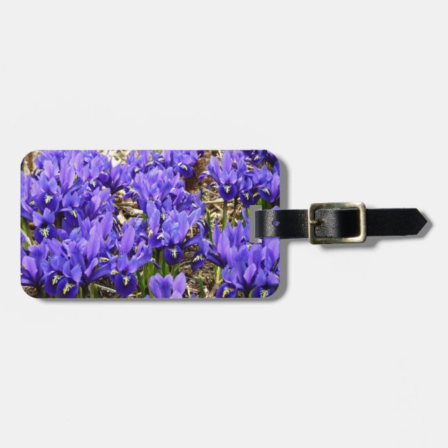 Etiqueta Para Maletas Katherine Hodgkin Iris Purple Spring Floral (Frente Horizontal)