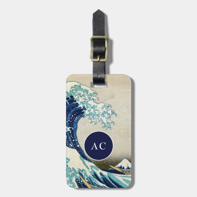Etiqueta Para Maletas Katsushika Hokusai - La gran ola de Kanagawa (Frente Vertical)