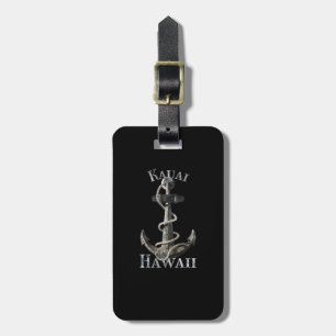 Etiqueta Para Maletas Kauai Hawaii Vacaciones Ancla Náutica Vela