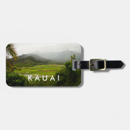 Etiqueta Para Maletas Kauai, paisaje hawaiano