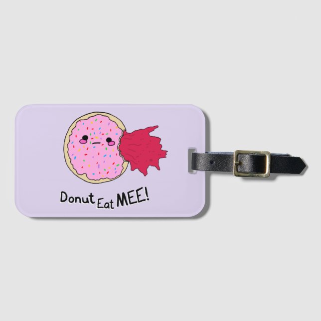 Etiqueta Para Maletas Kawaii Jam Donut Cómeme (Anverso horizontal)