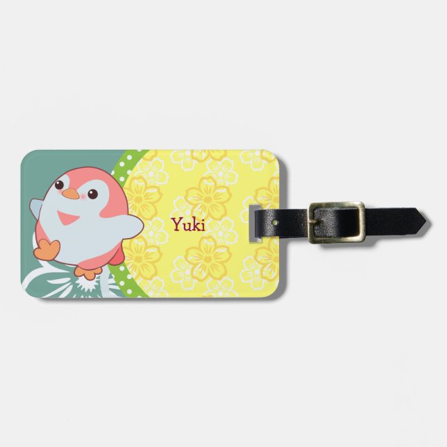 Etiqueta Para Maletas Kawaii Penguin (Frente Horizontal)