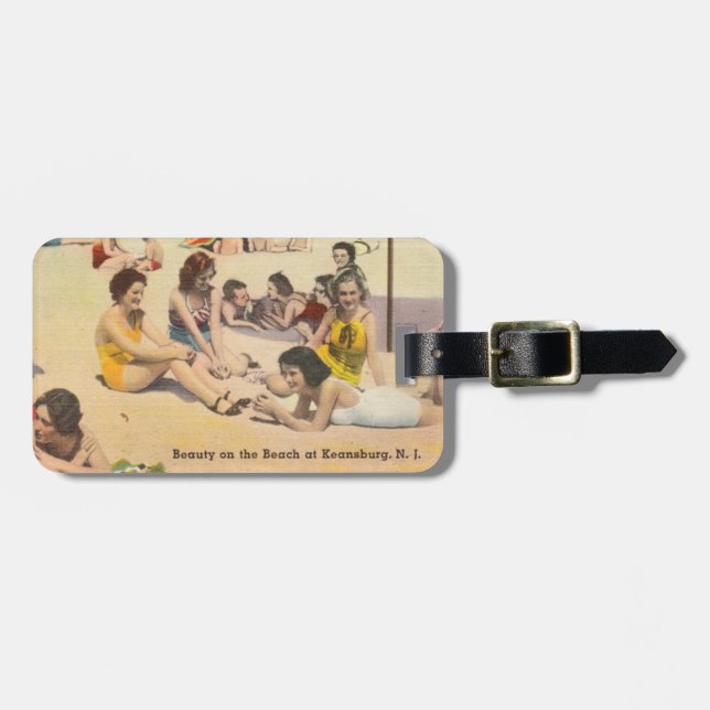 Etiqueta Para Maletas Keansburg, Nueva Jersey - Escenario costero de la  (Frente Horizontal)