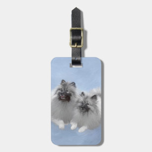 Etiqueta Para Maletas Keeshond Pair de Kees pintura animal original