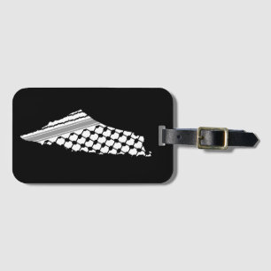 Etiqueta Para Maletas Keffiyeh palestino, mapa libre de Palestina Kufiya