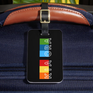 Etiqueta Para Maletas Kia Ora Brillante Colorful Friendly NZ Saludo