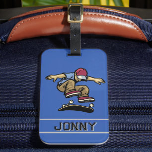 Etiqueta Para Maletas Kick Flip Personalizado para Niños