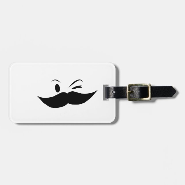 Etiqueta Para Maletas Kinky Mustache (Frente Horizontal)