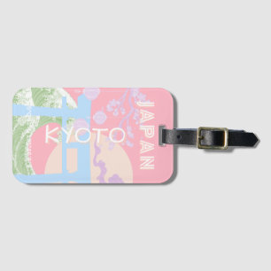 Etiqueta Para Maletas Kioto Japón: Arte de viajes, Pastel rosa