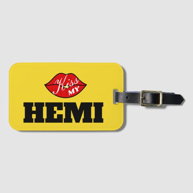 Etiqueta Para Maletas Kiss My Hemi Power Yellow Jacket Challenger (Anverso horizontal)