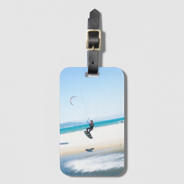 Etiqueta Para Maletas Kitesurfer aumenta el aire (Anverso vertical)