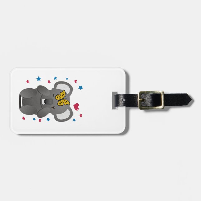 Etiqueta Para Maletas Koala y mariposa (Frente Horizontal)