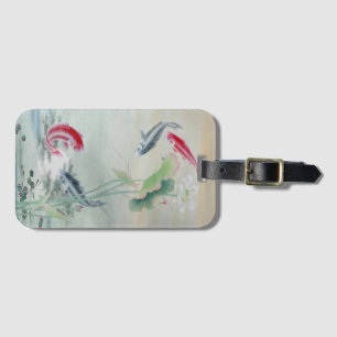 Etiqueta Para Maletas Koi Fish con Lotus