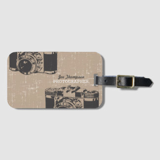 Etiqueta Para Maletas Kraft Vintage Grunge Camera Photography Business C