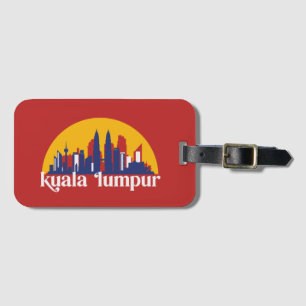 Etiqueta Para Maletas Kuala Lumpur Malaysia Retro City Skyline