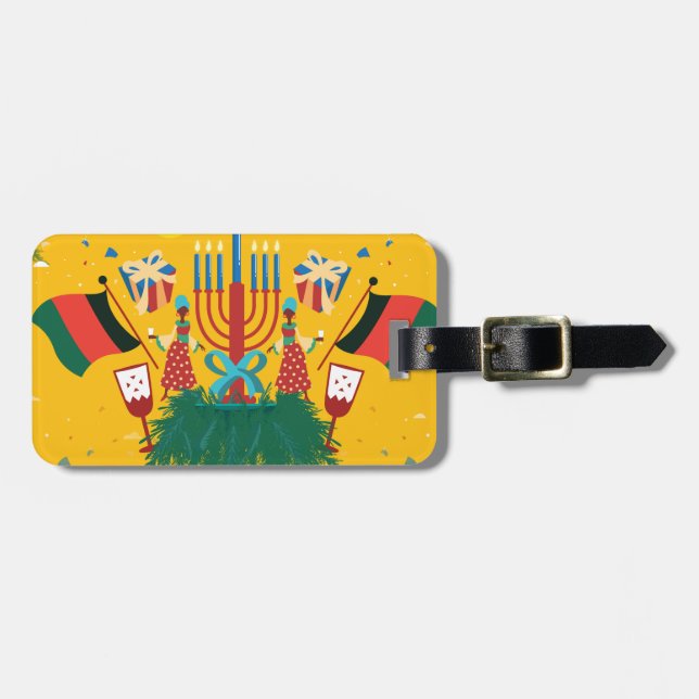 Etiqueta Para Maletas kwanzaa amarilla (Frente Horizontal)
