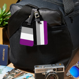 Etiqueta Para Maletas La bandera del orgullo asexual de SlipperyJoe haci