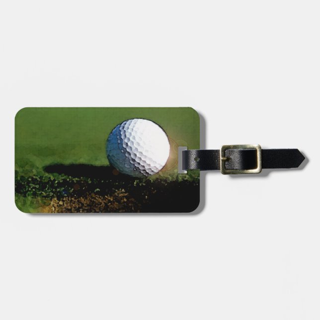 Etiqueta Para Maletas La bola de golf y el agujero (Frente Horizontal)