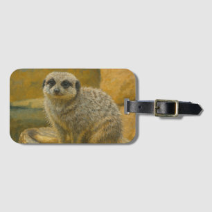 Etiqueta Para Maletas La calma vigilante - Retrato realista de Meerkat