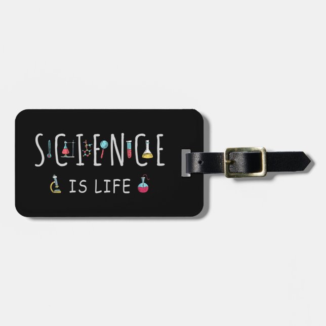 Etiqueta Para Maletas La ciencia es la vida (Frente Horizontal)