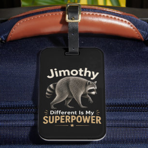 Etiqueta Para Maletas La diferencia de Jimothy es mi superpoder
