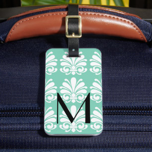 Etiqueta Para Maletas La elegante cascara de Damask florece personalizad