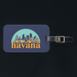 Etiqueta Para Maletas La Habana Cuba Vintage City Skyline Arte<br><div class="desc">Diseño de ciudad de estilo vintage y retro con un hermoso paisaje, atracción turística y arte de paisajes urbanos. rascacielos Guay y artículos de ilustracion de silueta de construcción para turistas y viajeros. Perfecto como recuerdo para volver a casa cuando estés de viaje. Guarde la memoria de sus viajes y...</div>