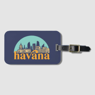 Etiqueta Para Maletas La Habana Cuba Vintage City Skyline Arte
