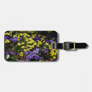 Etiqueta Para Maletas La ladera de los Pansies morado y amarillo