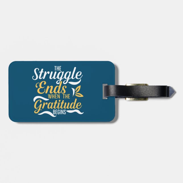 Etiqueta Para Maletas La Lucha Termina Cuando Comienza La Gratitud (Atrás Horizontal)