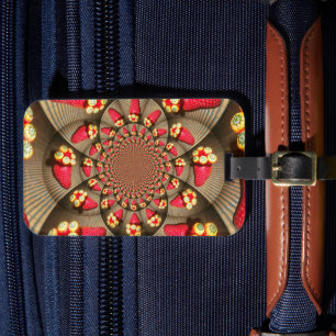 Etiqueta Para Maletas La luz roja colorida: Arte de fresa Kaleidoscope