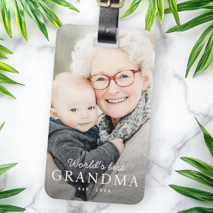 Etiqueta Para Maletas La mejor abuela del mundo, foto del año próximo