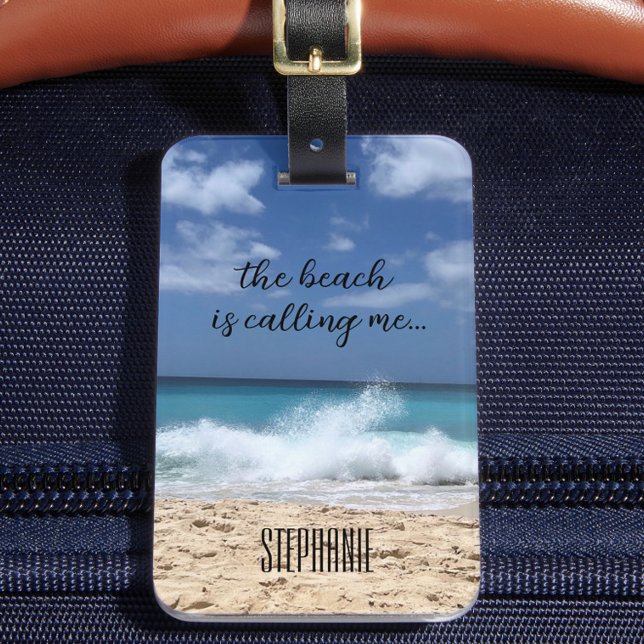 Etiqueta Para Maletas La playa me llama paraíso tropical (Subido por el creador)
