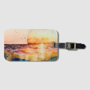 Etiqueta Para Maletas La Serie de Playa de Acuarela Diseño 3