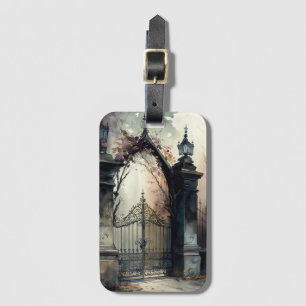 Etiqueta Para Maletas La serie Puerta del Cementerio Gótico Diseño 12