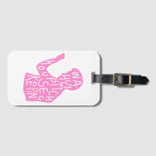 Etiqueta Para Maletas La silueta de JJ cita en rosa pastel