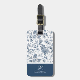 Etiqueta Para Maletas La Tarjeta de Presentación con Patrón Floral Azul