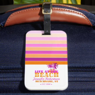 Etiqueta Para Maletas La vida en la playa personalizada