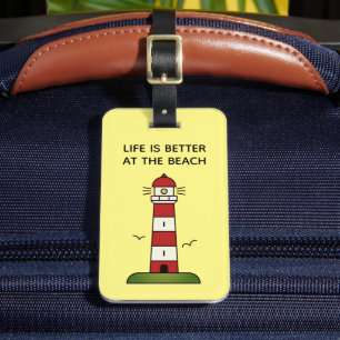 Etiqueta Para Maletas La vida es mejor en la playa lindo viaje faro