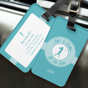 Etiqueta Para Maletas La vida es mejor en Tee Time Personalizado para Go