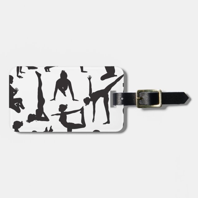 Etiqueta Para Maletas La yoga presenta siluetas (Frente Horizontal)