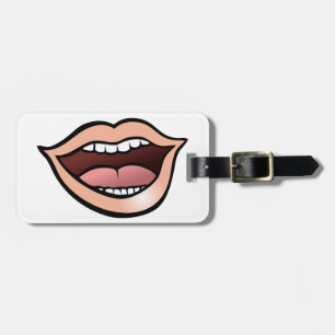 Etiqueta Para Maletas Labios Boca Dientes Lengua