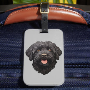 Etiqueta Para Maletas Labradoodle Perro Negro