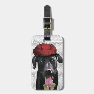 Etiqueta Para Maletas Labrador negro con capucha roja