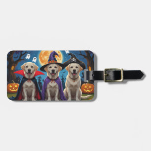 Etiqueta Para Maletas Labrador perros calabaza Halloween es gracioso