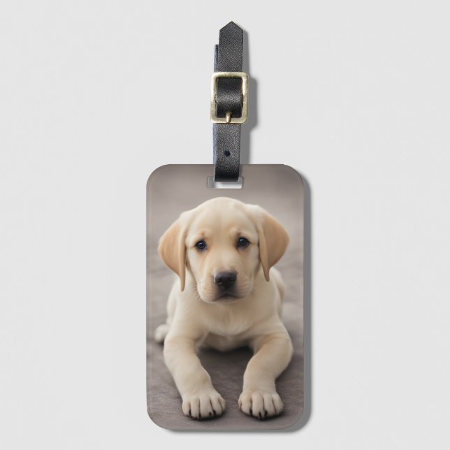 Etiqueta Para Maletas Labrador Retriever Puppy (Anverso vertical)