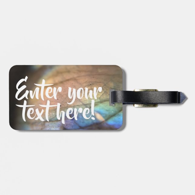 Etiqueta Para Maletas Labradorita arcoiris (Atrás Horizontal)